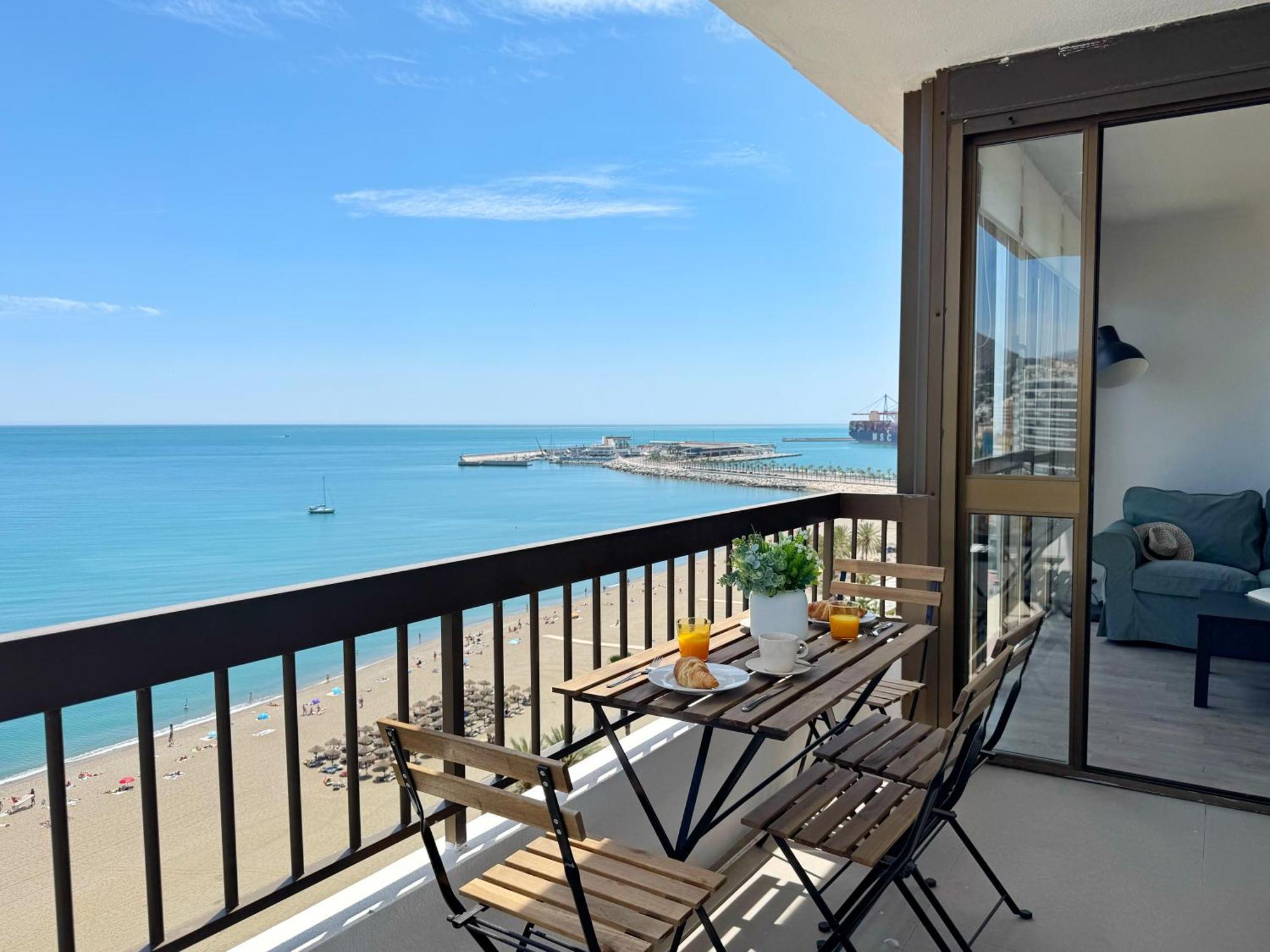 Malagueta Premium Con Terraza Y Vistas Al Mar Apartamento Málaga